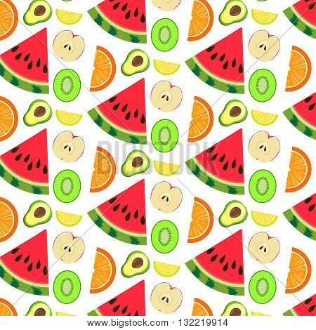 lemon kiwi apple orange avocado watermelon background