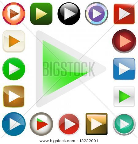 Vector play button set. Vector set.