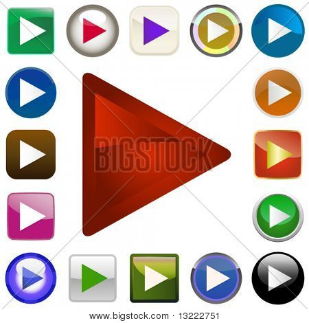 Vector play button set. Vector set.