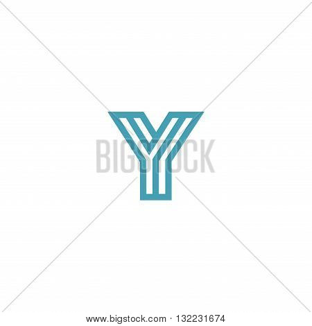 Impossible Letter Y Logo design vector Linear Symbol Monogram