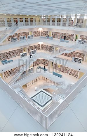 Stuttgart, Germany - May 21, 2015: The Stuttgart Public Library, Opened In October 2011, And Placed