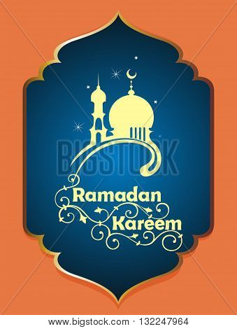 Design celebratory illustration . Ramadan Kareem card