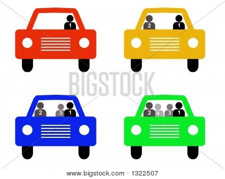 Alta occupazione veicolo Silhouettes