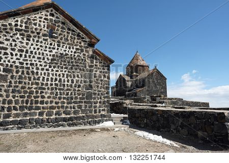 Ancient monastery Sevanavank on Lake Sevan, Armenia. Was founded in year 874.