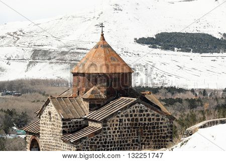 Ancient monastery Sevanavank on Lake Sevan, Armenia. Was founded in year 874.