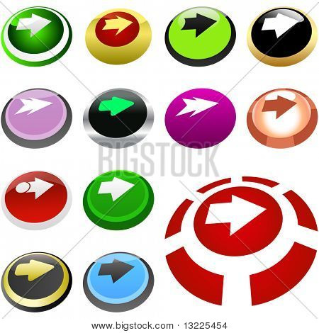Набор стрел. Вектор кнопки.