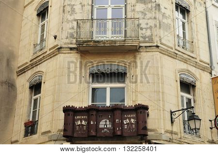Valence France - april 13 2016 : an iron Bastille on a building