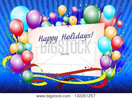 Colorful holidays vector background with place for text