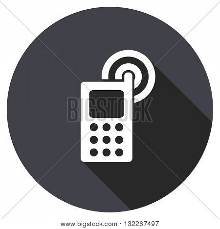 phone vector icon, round flat design button, web and mobile app illustration
