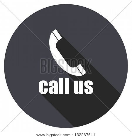 call us vector icon, round flat design button, web and mobile app illustration