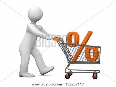 Mannikin Shopping Cart Percent