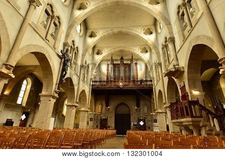 Maisons Laffitte France - april 4 2016 : the Saint Nicolas church