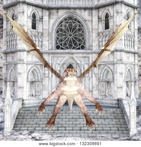 3D Illustration; 3D Rendering Of A Dragon