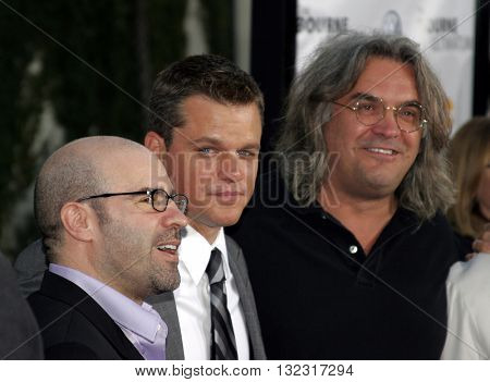 Matt Damon and Paul Greengrass at the Los Angeles premiere of 'The Bourne Ultimatum' held at the ArcLight Cinemas in Hollywood, USA on July 25, 2007.  