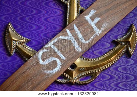 style word on a  blue abstract background