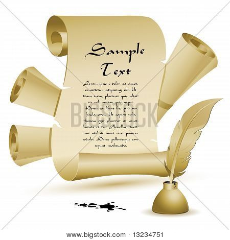 Vintage kaydırılan kağıt