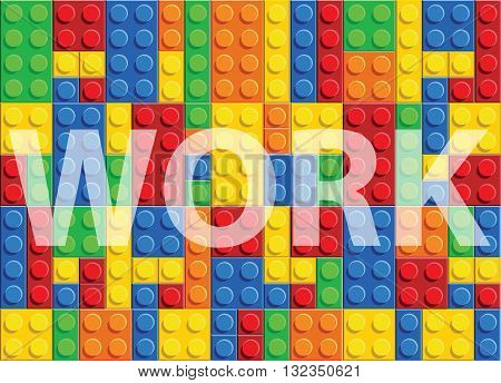 Work - seamless vector pattern of plastic parts