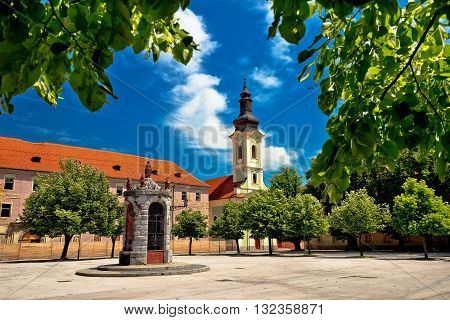 Town of Karlovac square architecture and nature central Croatia