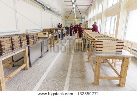 Rocket Explosives In Boxes In An Ammo Factory