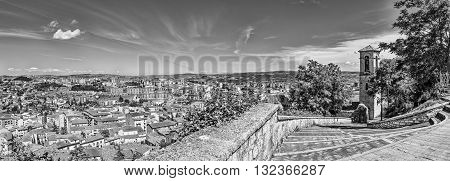 panorama of Campobasso in black and white