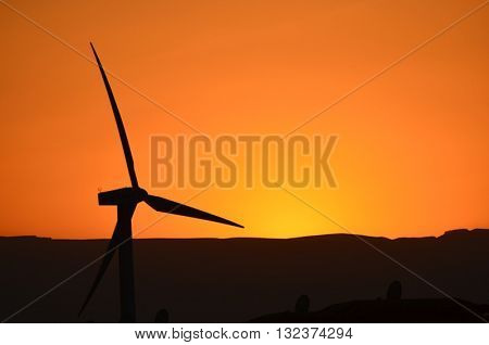Air turbine at sunset in Sokhna Egypt