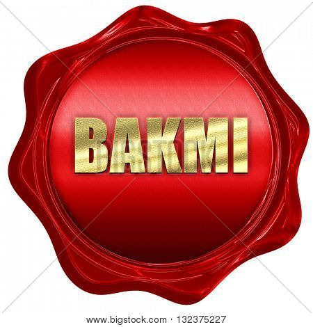 bakmi, 3D rendering, a red wax seal