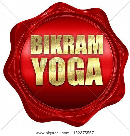 bikram yoga, 3D rendering, a red wax seal