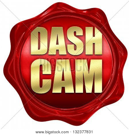 dashcam, 3D rendering, a red wax seal