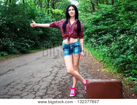Beautiful Girl Stops The Car