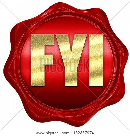fyi, 3D rendering, a red wax seal