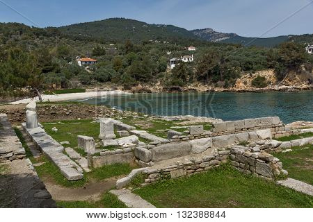 Ruins in Archaeological site of Aliki, Thassos island,  East Macedonia and Thrace, Greece