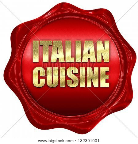 itialian cuisine, 3D rendering, a red wax seal