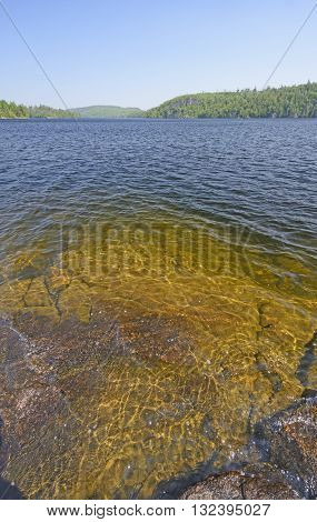 Sun Shining on an Underwater Rock in Winchell Lake in the Boundary Waters of Minnesota