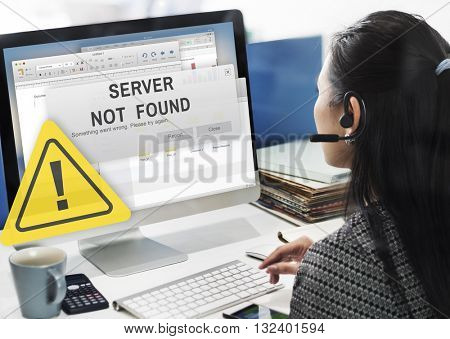Server Not Found Error Inaccessible Concept