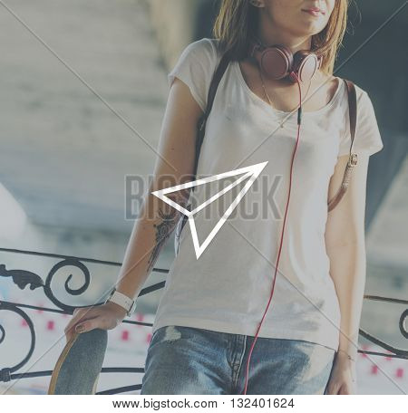 Paper Airplane Rocket Launce Growth Success Startup Concept