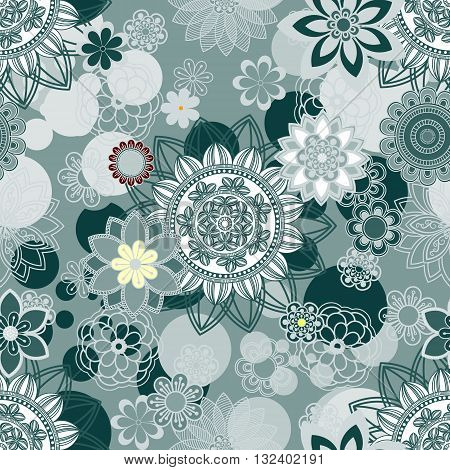Mandala pattern floral elements decorative ornament. Seamless pattern background. Arab Asian ottoman motifs. Vector illustration