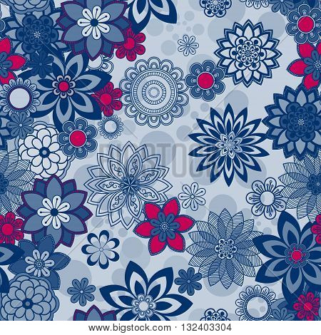 Mandala pattern floral elements decorative ornament. Seamless pattern background. Arab Asian ottoman motifs. Vector illustration