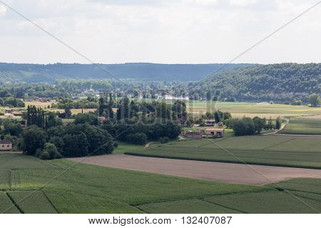 Landscape view of France's lush Dordogne region
