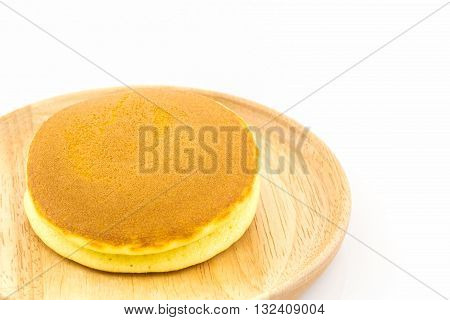 Dorayaki japanese snack dorayaki is a japanese bread japanese pancakes on white background.