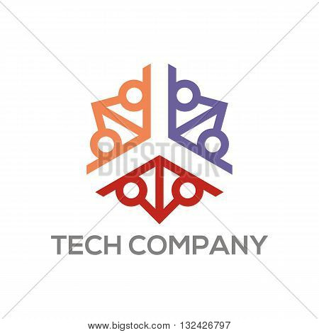 Logo abstract connection technology icon vector symbol