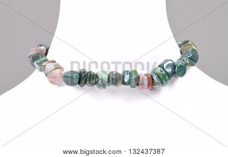 Splintered Moss Agate Chain On Bust