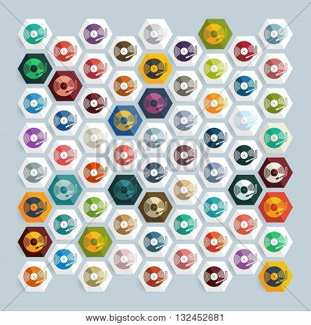 It is a illustration Flat design: turntable