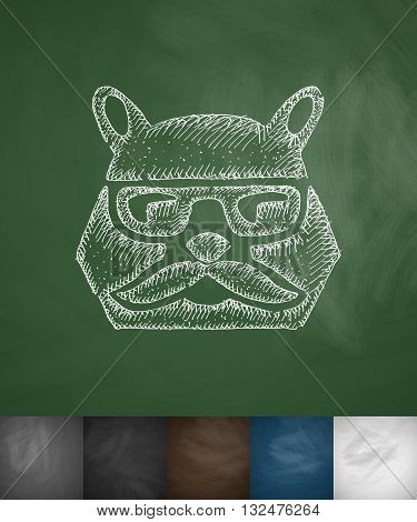 hipster bear icon. Hand drawn vector illustration. Chalkboard Design