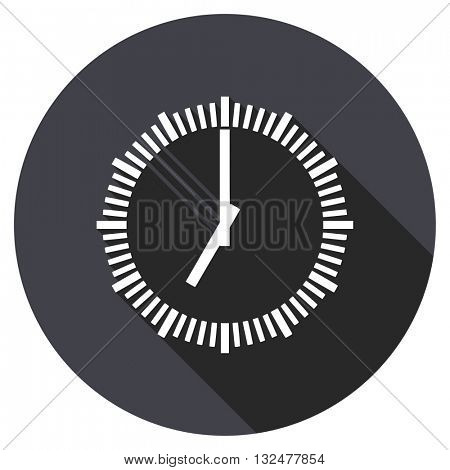 time vector icon, round flat design button, web and mobile app illustration