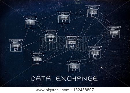 Computer Network With Plenty Of Connections, Data Exchange