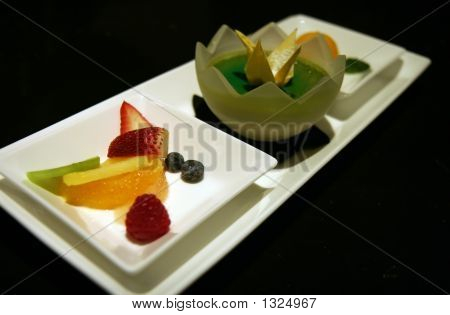 Frutta e tè verde crème brulée