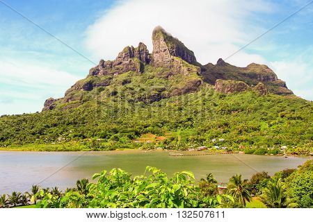 Mount Otemanu and  lagoon Bora Bora French Polynesia