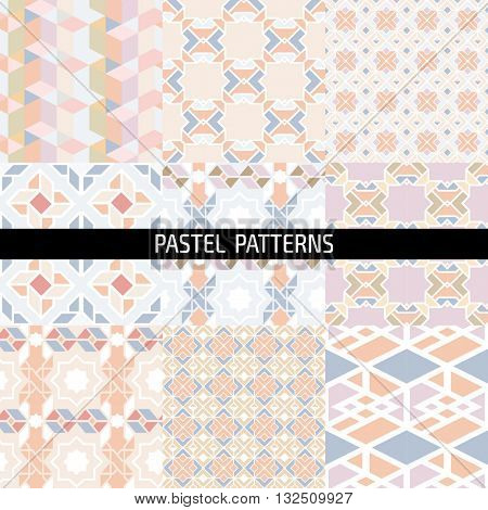 Ethnic islamic arabic morrocan pattern set. Islamic arabic background. Islamic geometry. Seamless vector in arabic style.