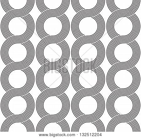 The geometric lineal pattern. Seamless vector background. Black and white texture.