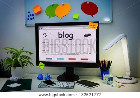 Blog Weblog Media Digital Social Dictionary Online Concept - Stock Image